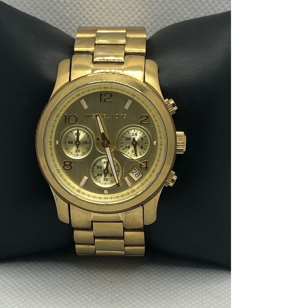 Michael Kors MK5055 Unisex Stainless Steel Analog Gold Dial Quartz Watch CM48